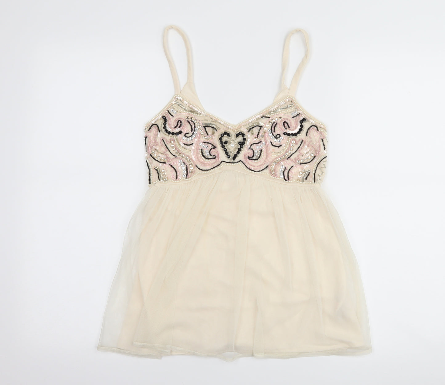 Miss Selfridge Womens Beige   Camisole Tank Size 10