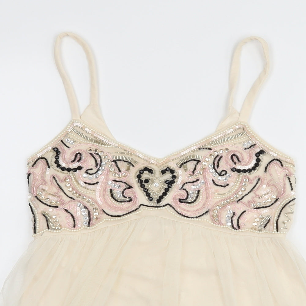 Miss Selfridge Womens Beige   Camisole Tank Size 10