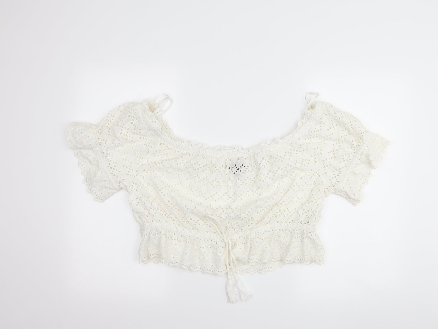 Primark Womens White   Cropped T-Shirt Size 18