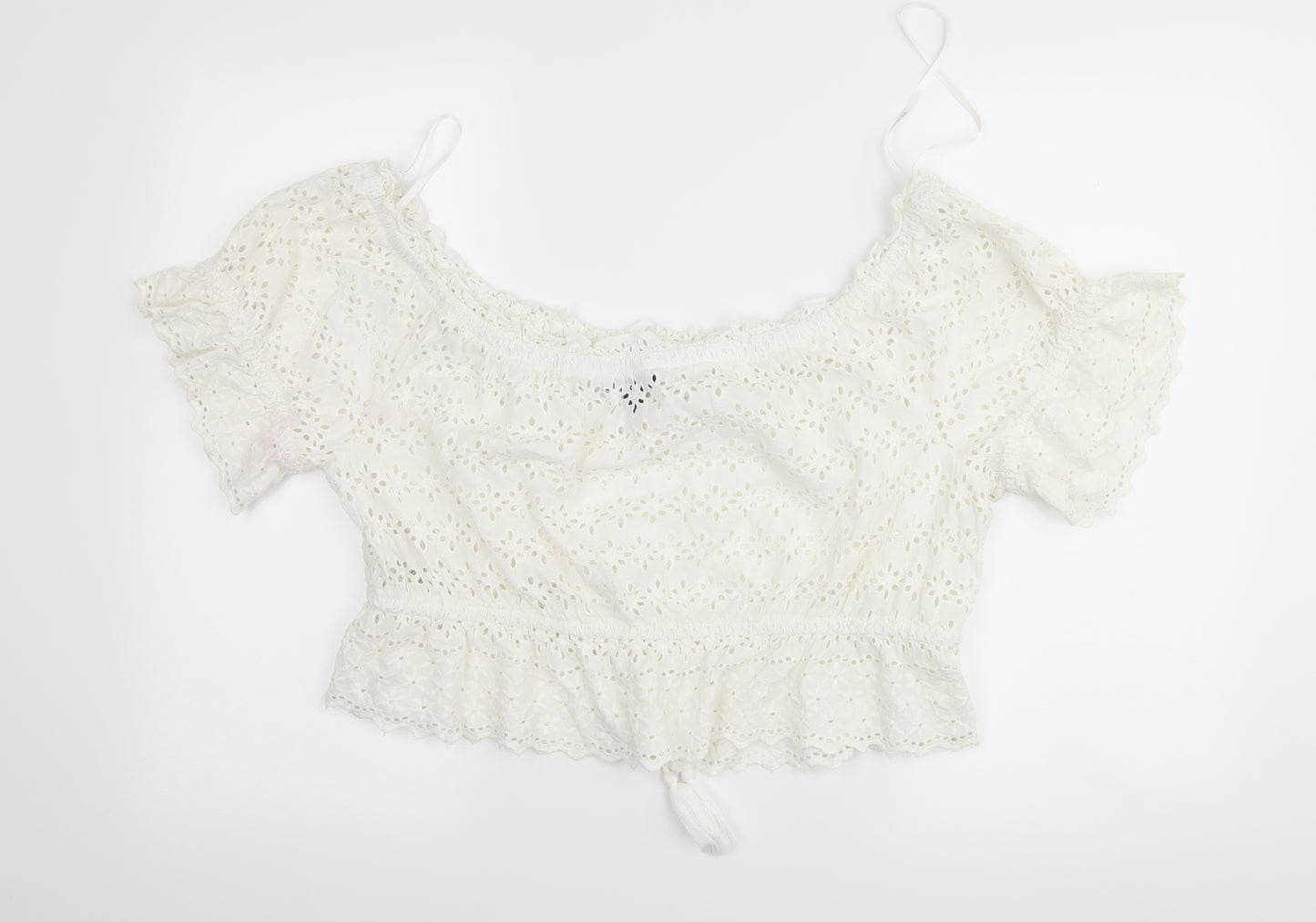 Primark Womens White   Cropped T-Shirt Size 18