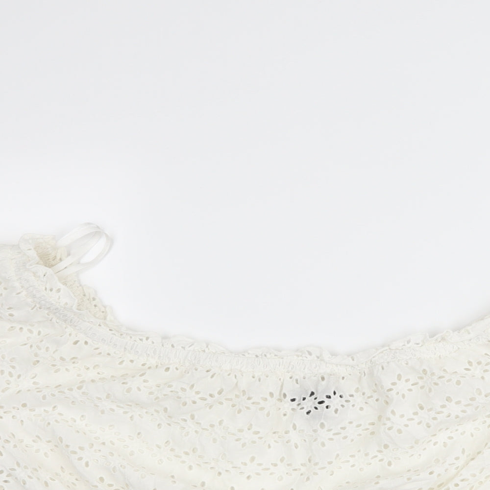 Primark Womens White   Cropped T-Shirt Size 18