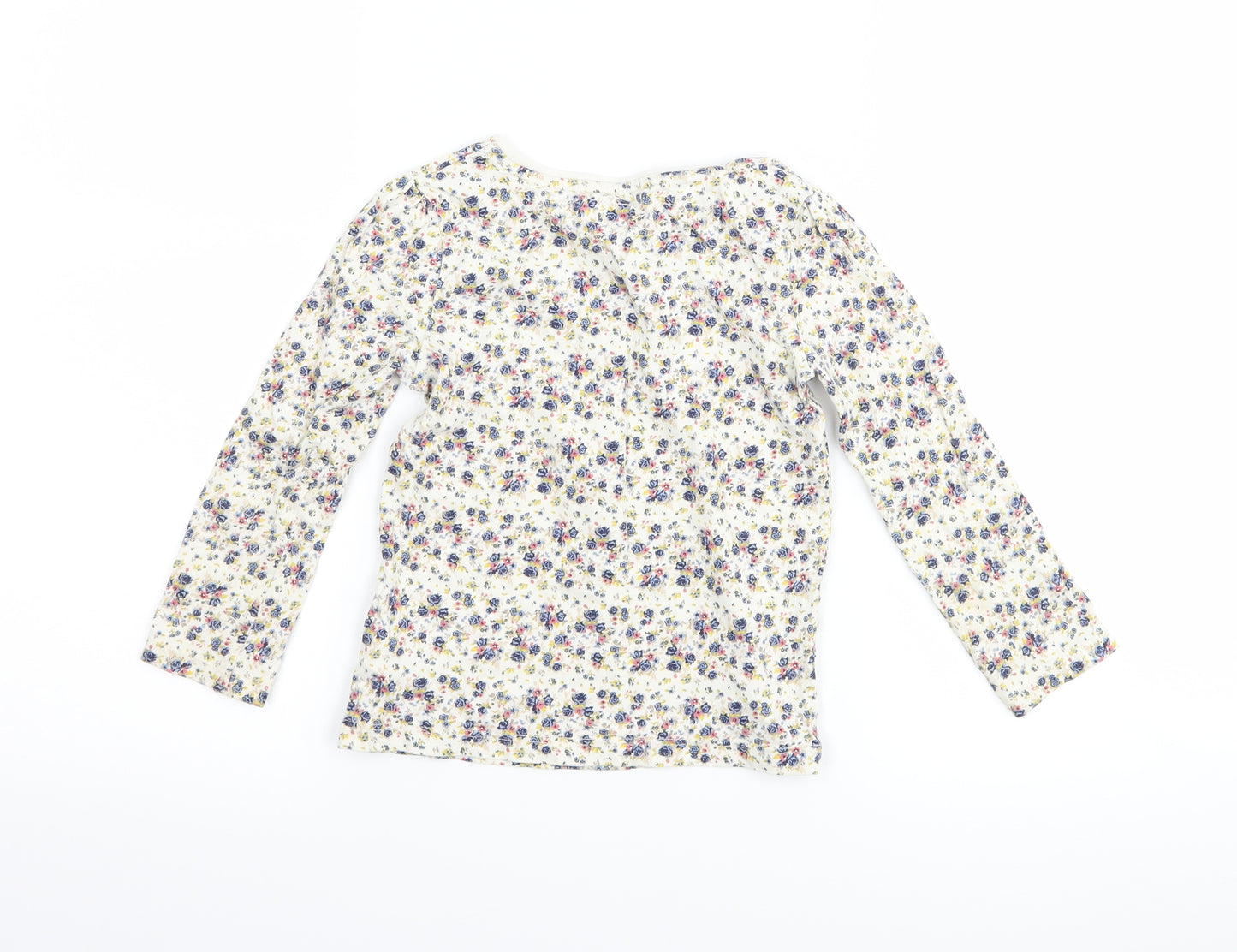 F&F Girls White Floral  Basic T-Shirt Size 4-5 Years