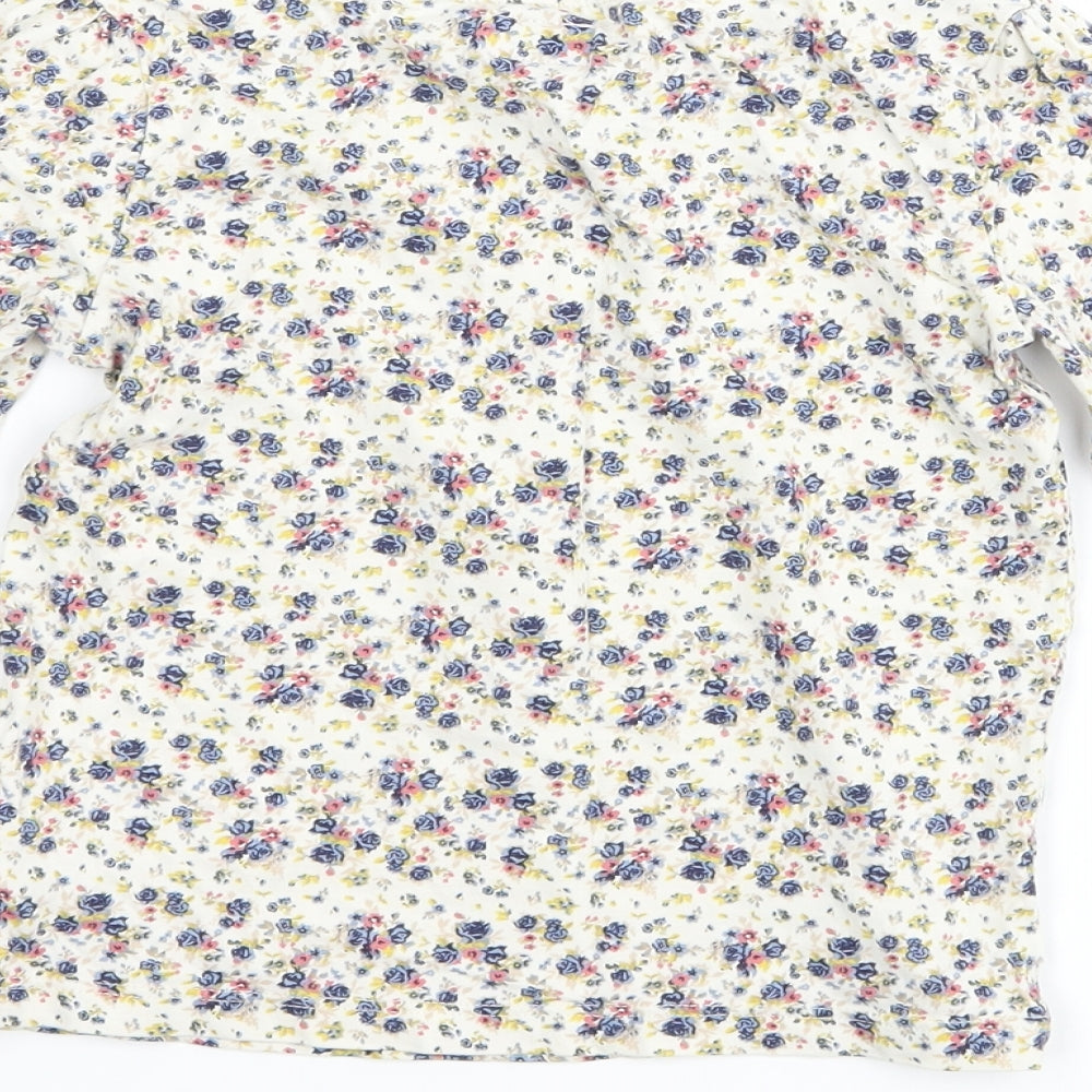 F&F Girls White Floral  Basic T-Shirt Size 4-5 Years
