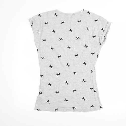 Miso Womens Grey   Basic T-Shirt Size 12  - Unicorn
