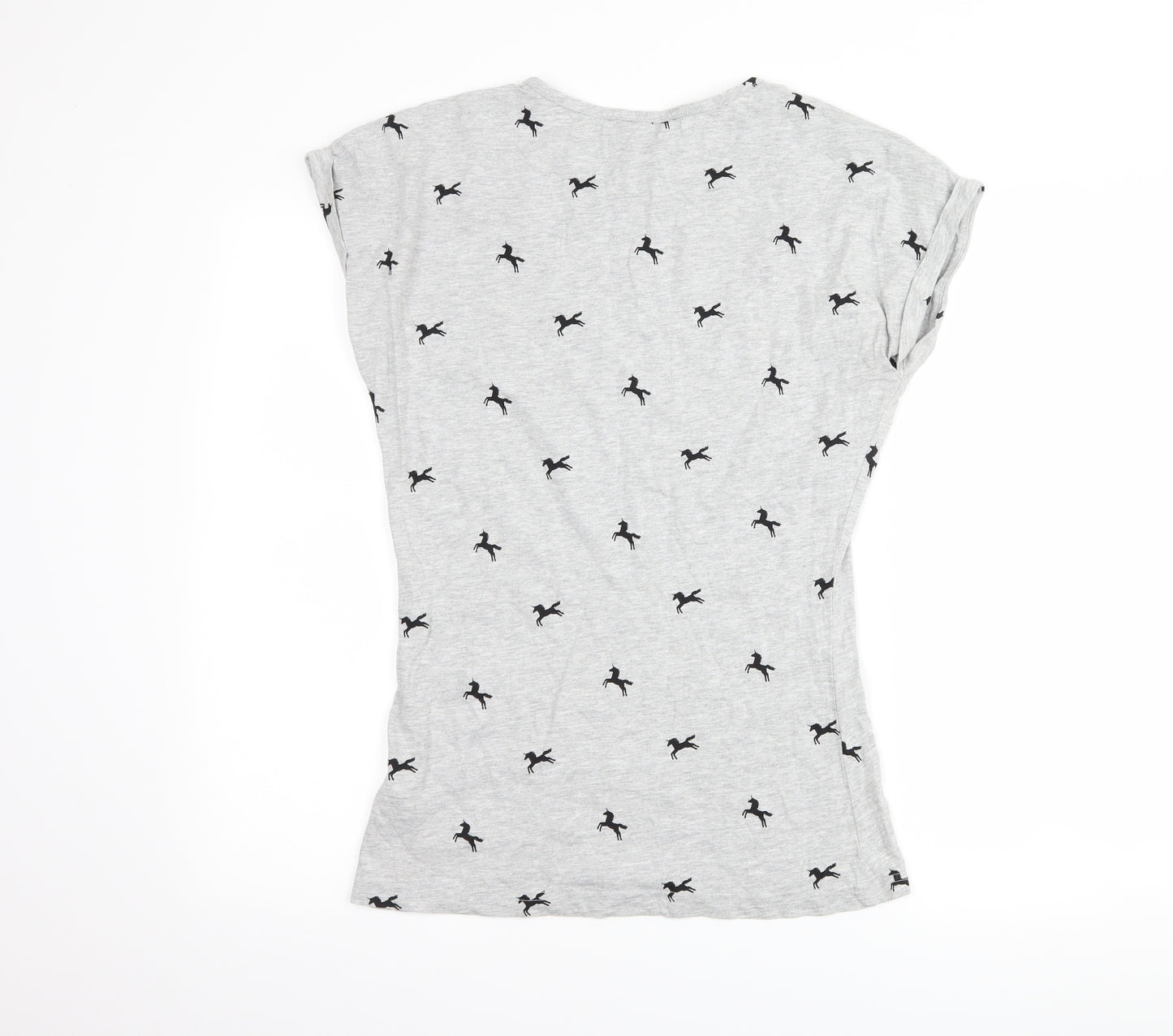 Miso Womens Grey   Basic T-Shirt Size 12  - Unicorn