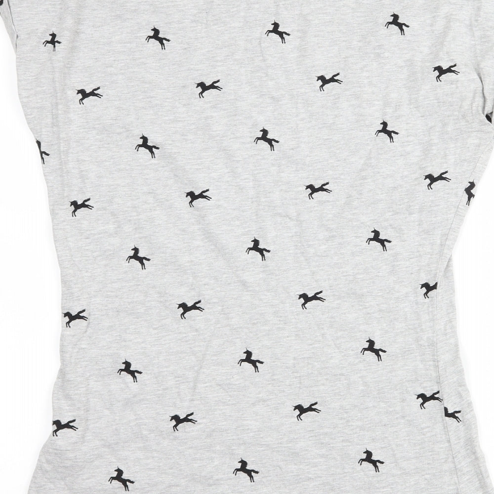 Miso Womens Grey   Basic T-Shirt Size 12  - Unicorn