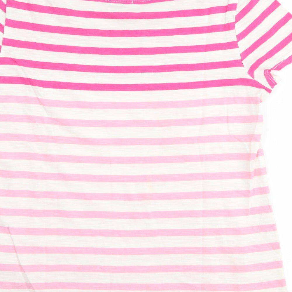 Gap Girls Pink Striped  Basic T-Shirt Size 13 Years