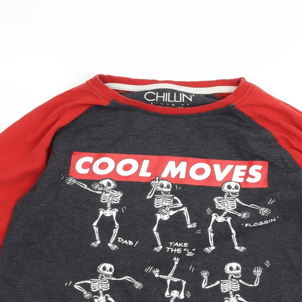 NEXT Boys Grey   Basic T-Shirt Size 11 Years  - Skeleton
