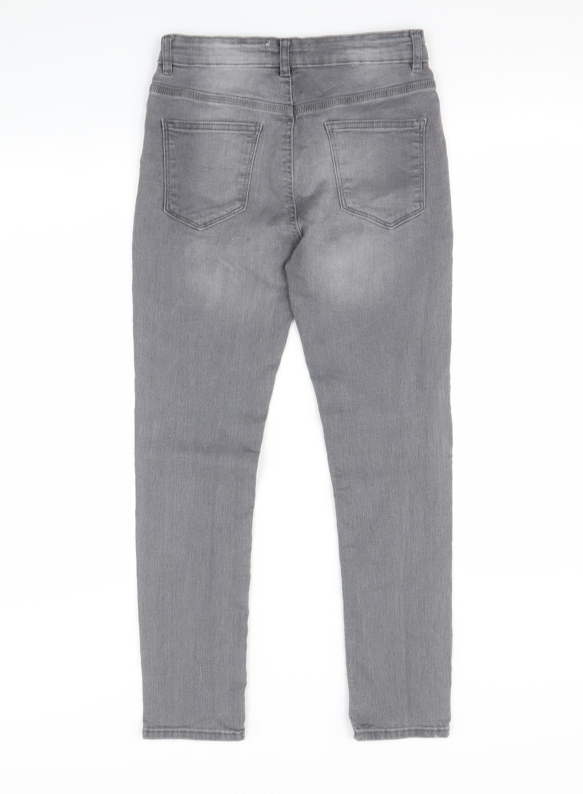 Preworn Girls Grey   Skinny Jeans Size 12 Years
