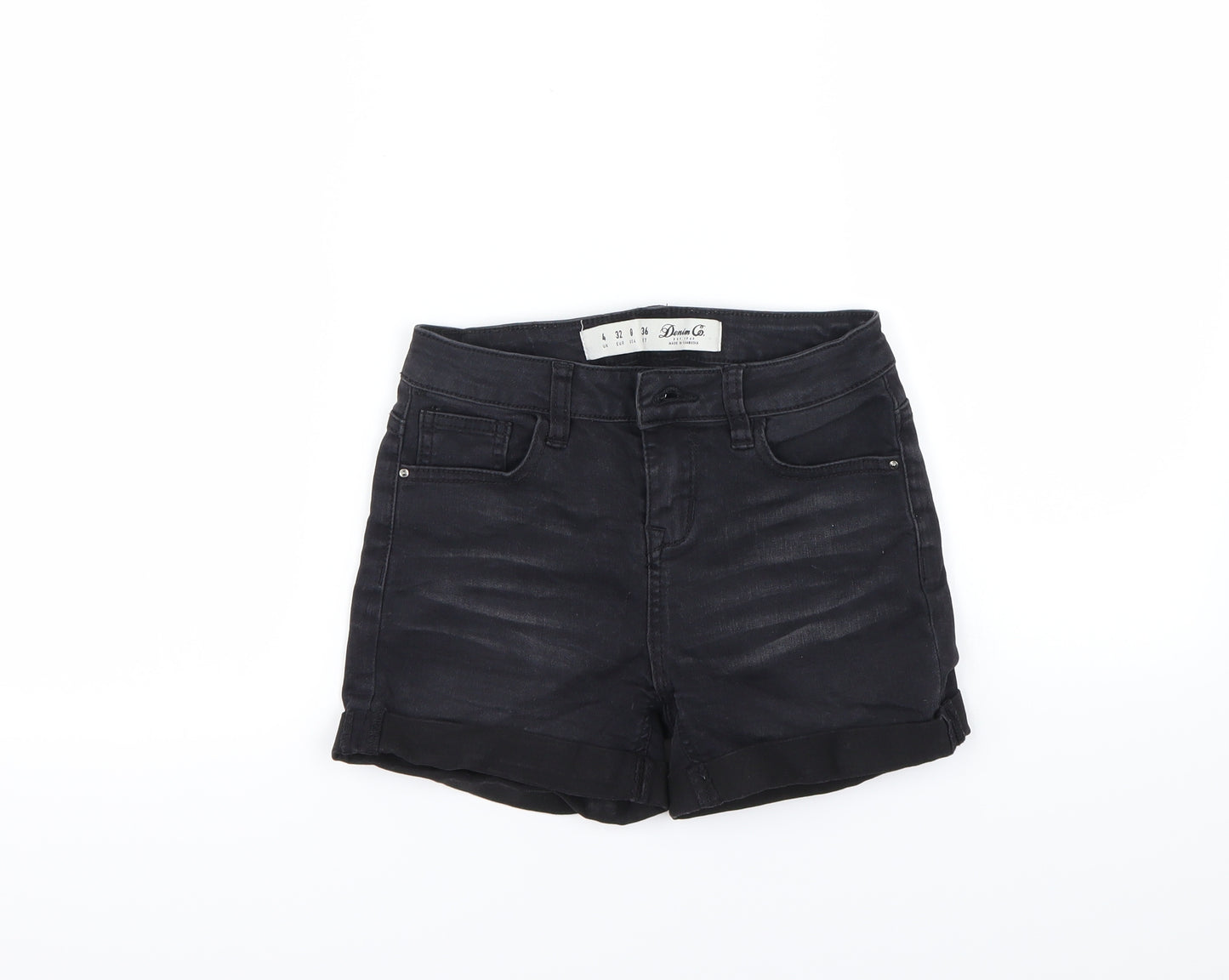 denim&co Womens Black   Cut-Off Shorts Size 4