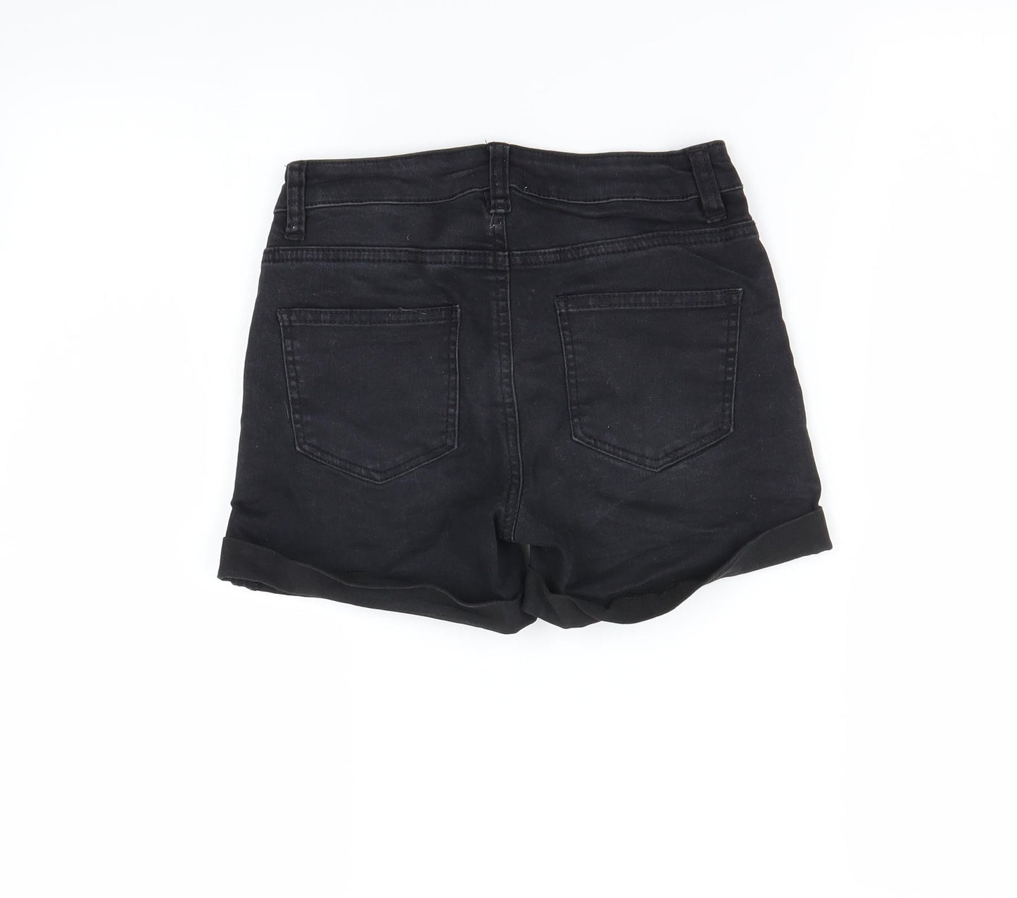 denim&co Womens Black   Cut-Off Shorts Size 4