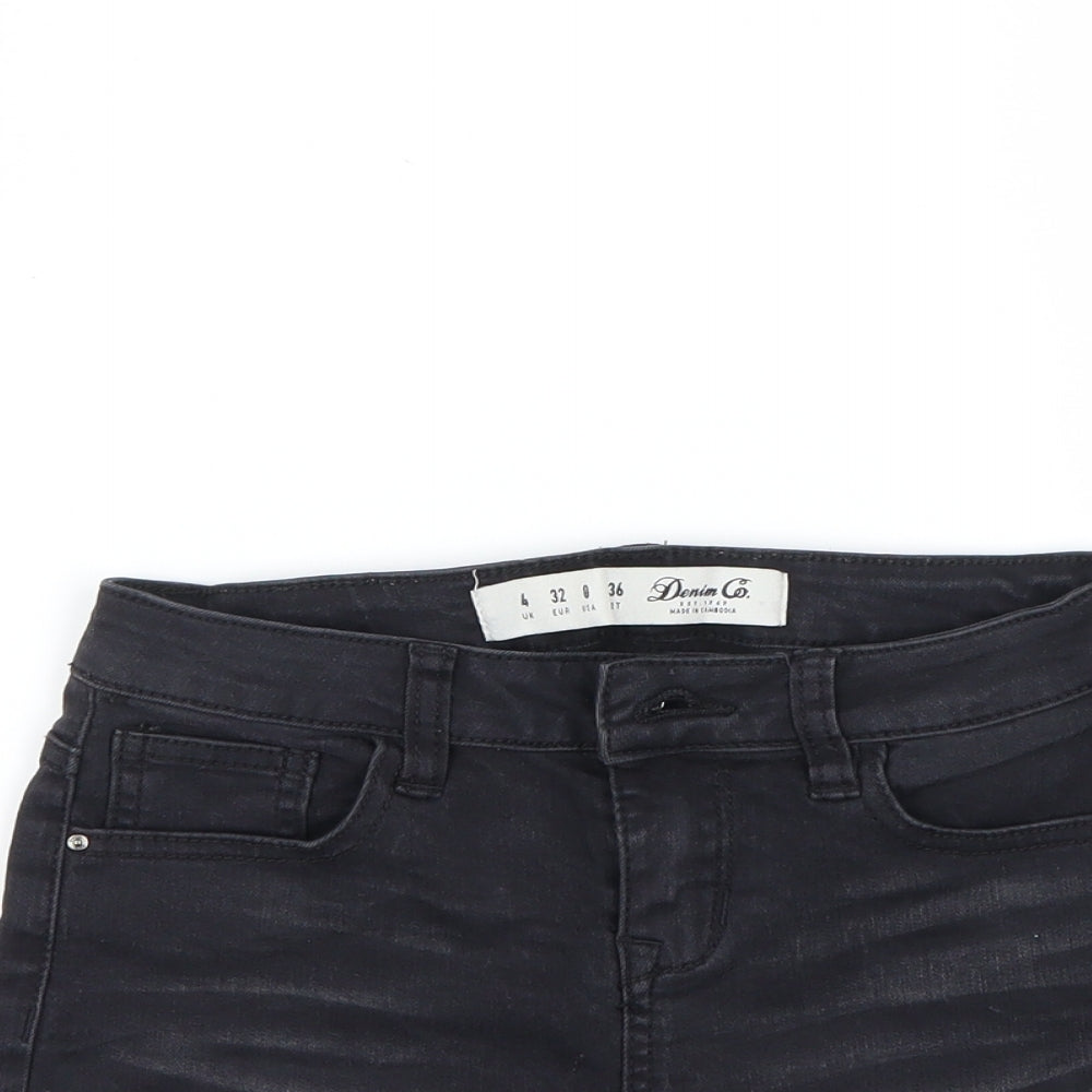denim&co Womens Black   Cut-Off Shorts Size 4