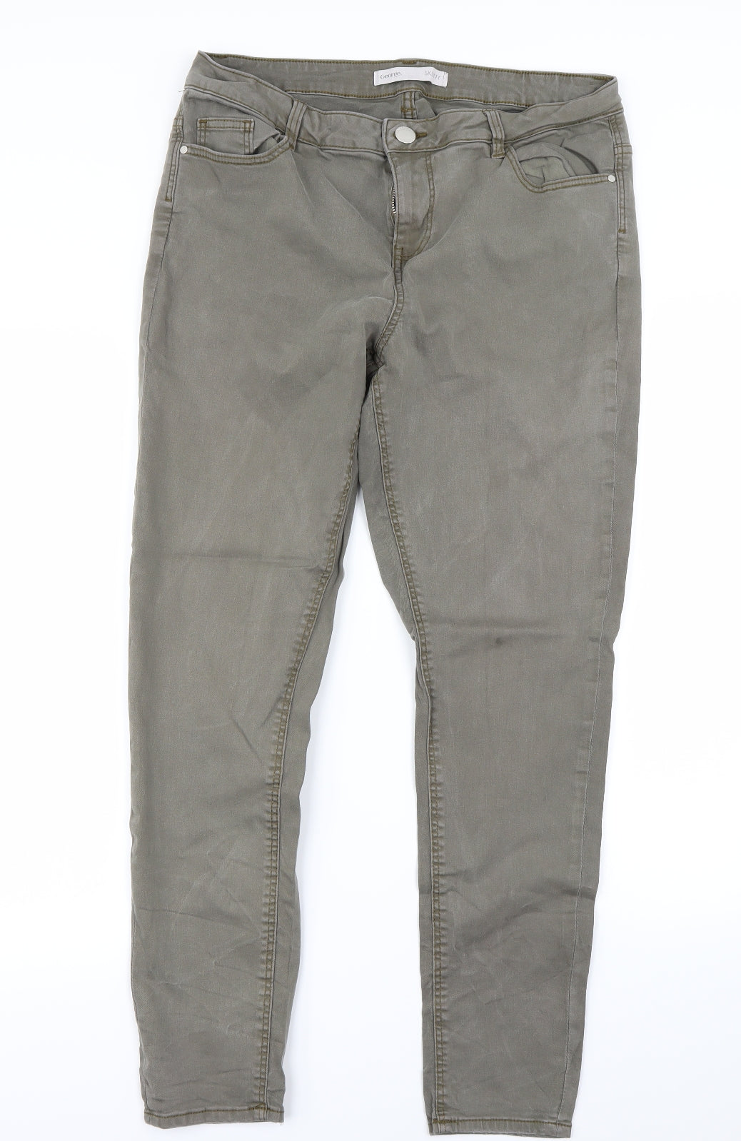George Womens Green   Straight Jeans Size 16 L30 in