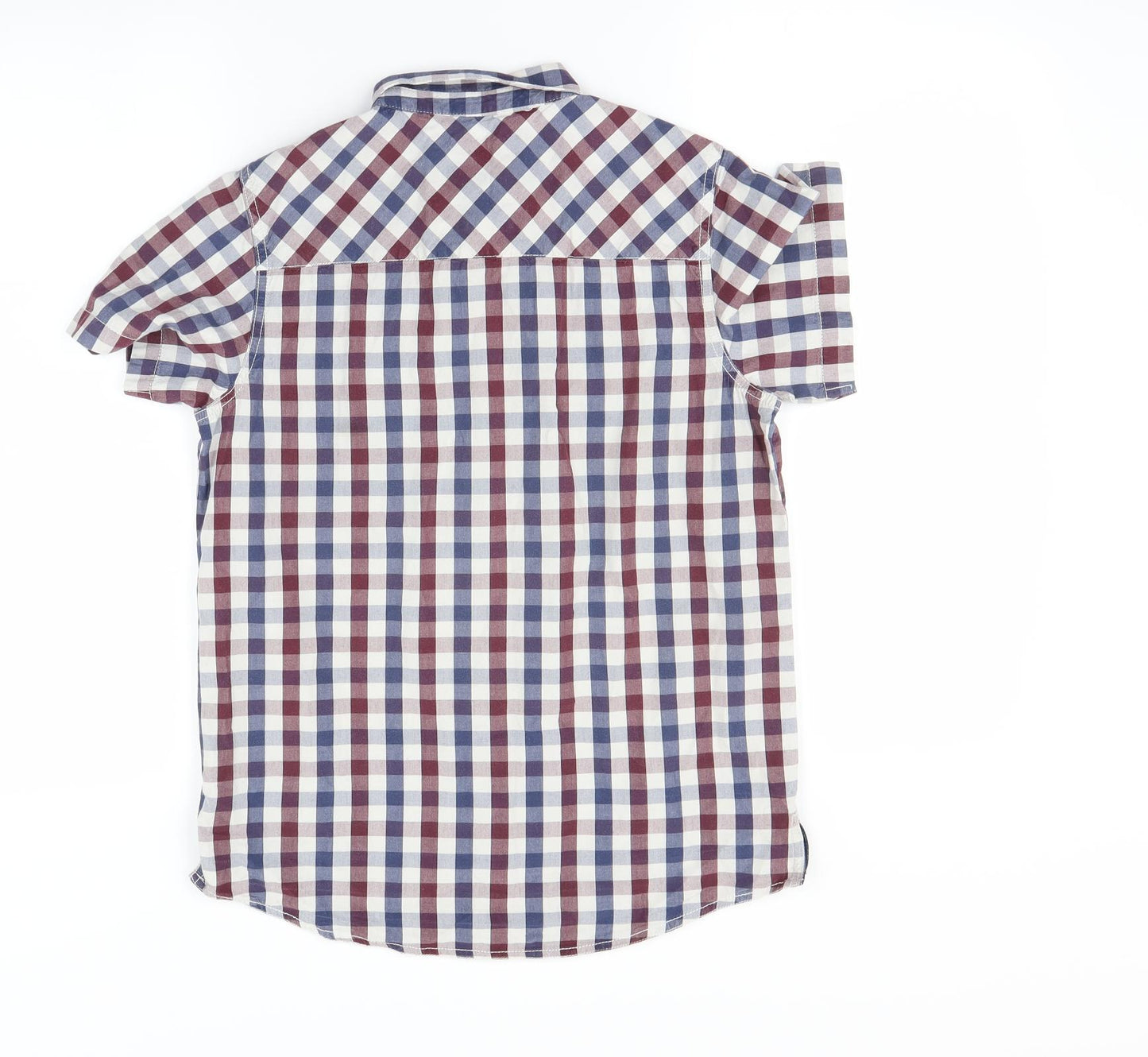 Preworn Boys Blue Check  Basic Button-Up Size 13 Years
