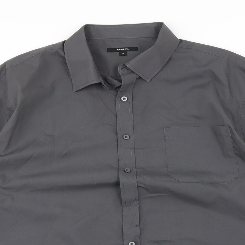 George Womens Grey   Basic Button-Up Size 18
