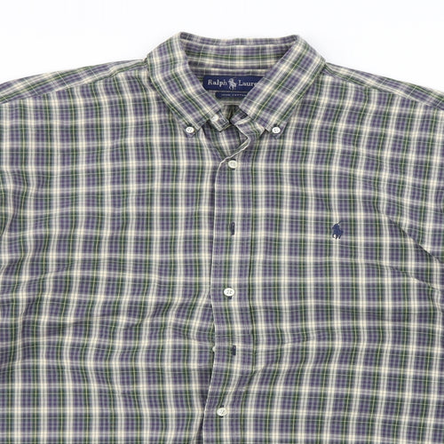 Ralph Lauren Mens Beige Check   Dress Shirt Size XL