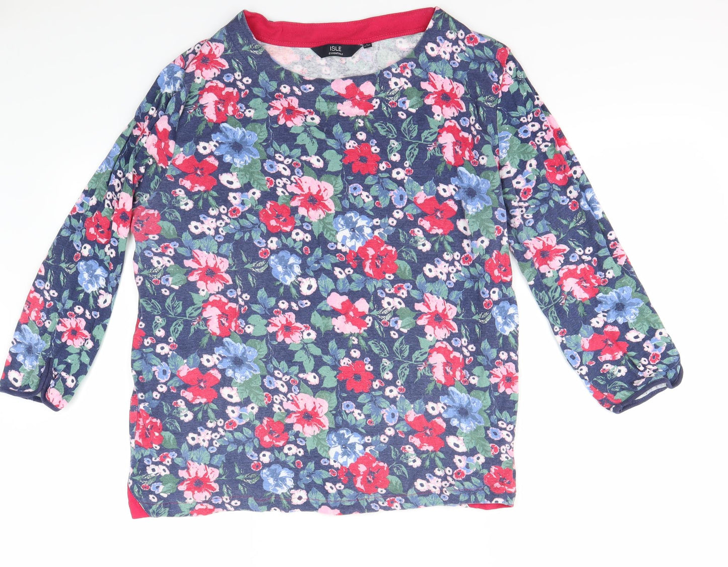 Isle Essentials Womens Multicoloured Floral  Basic T-Shirt Size 18