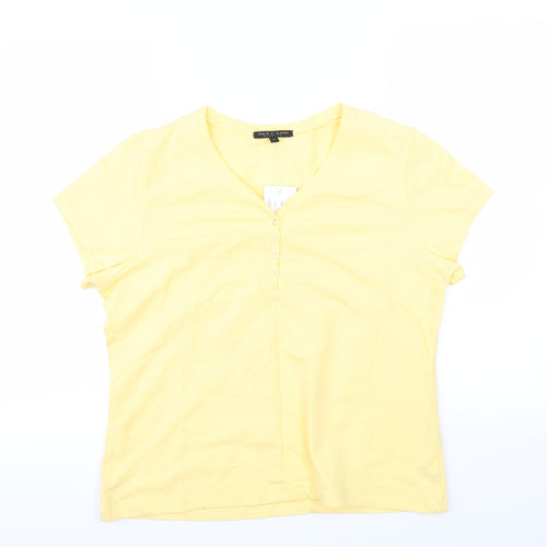 Ana capri Womens Yellow   Basic Blouse Size XL