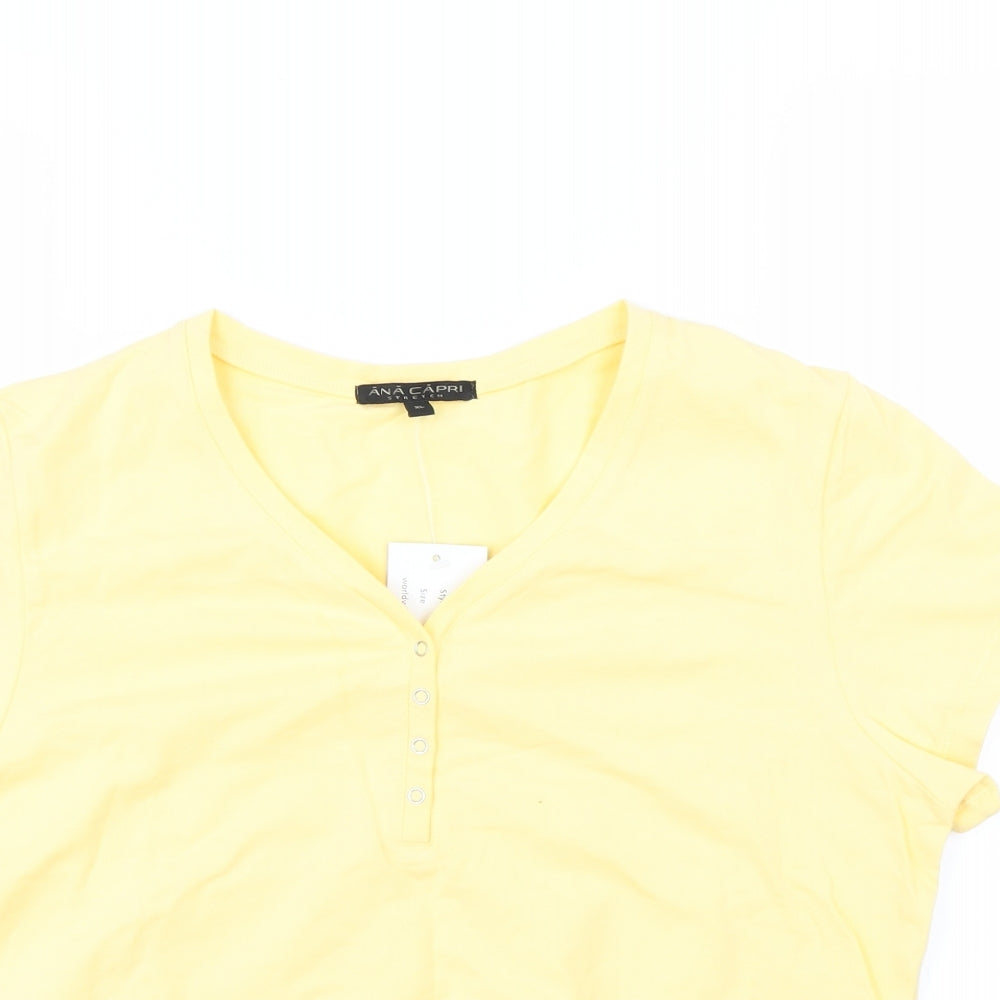 Ana capri Womens Yellow   Basic Blouse Size XL