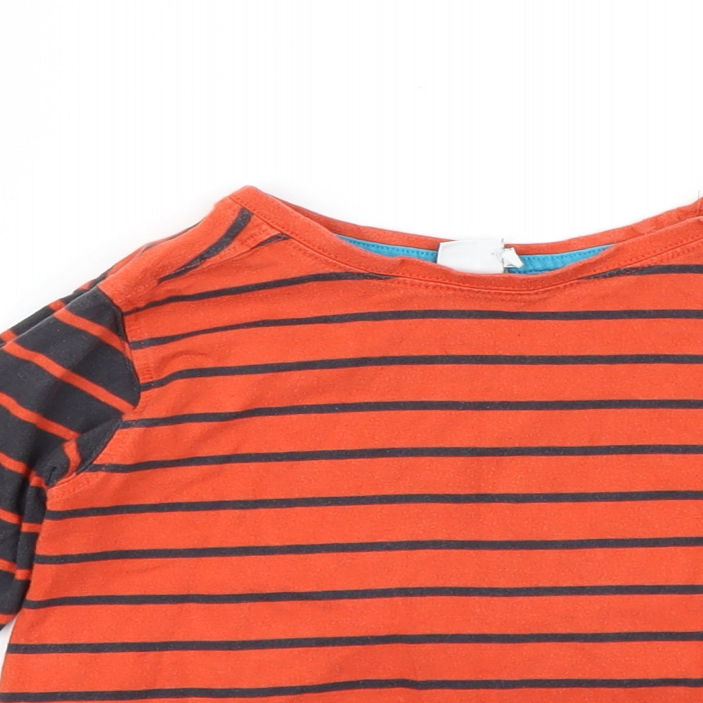 Mini Club Boys Orange Striped  Basic T-Shirt Size 5-6 Years