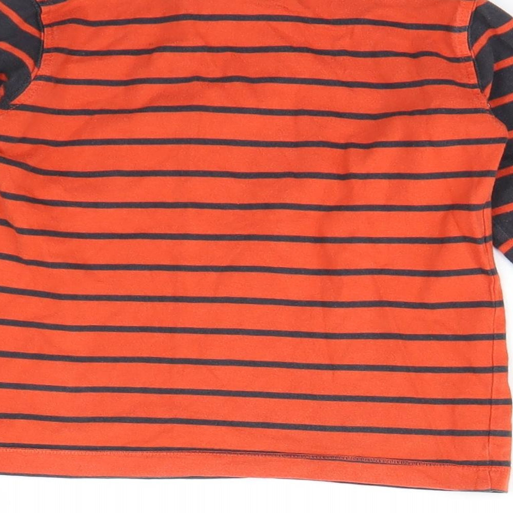 Mini Club Boys Orange Striped  Basic T-Shirt Size 5-6 Years