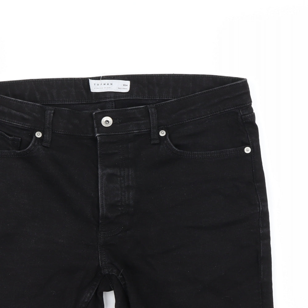 Topman Mens Black   Chino Shorts Size S
