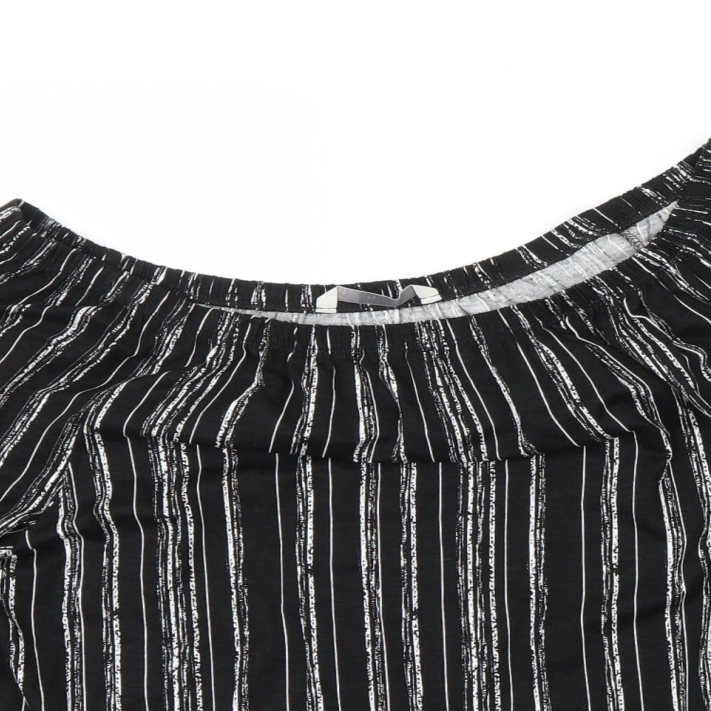 George Womens Black Striped  Basic Blouse Size 18