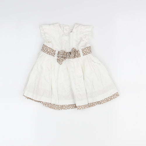 mamas & papas Girls White   Fit & Flare  Size 0-3 Months