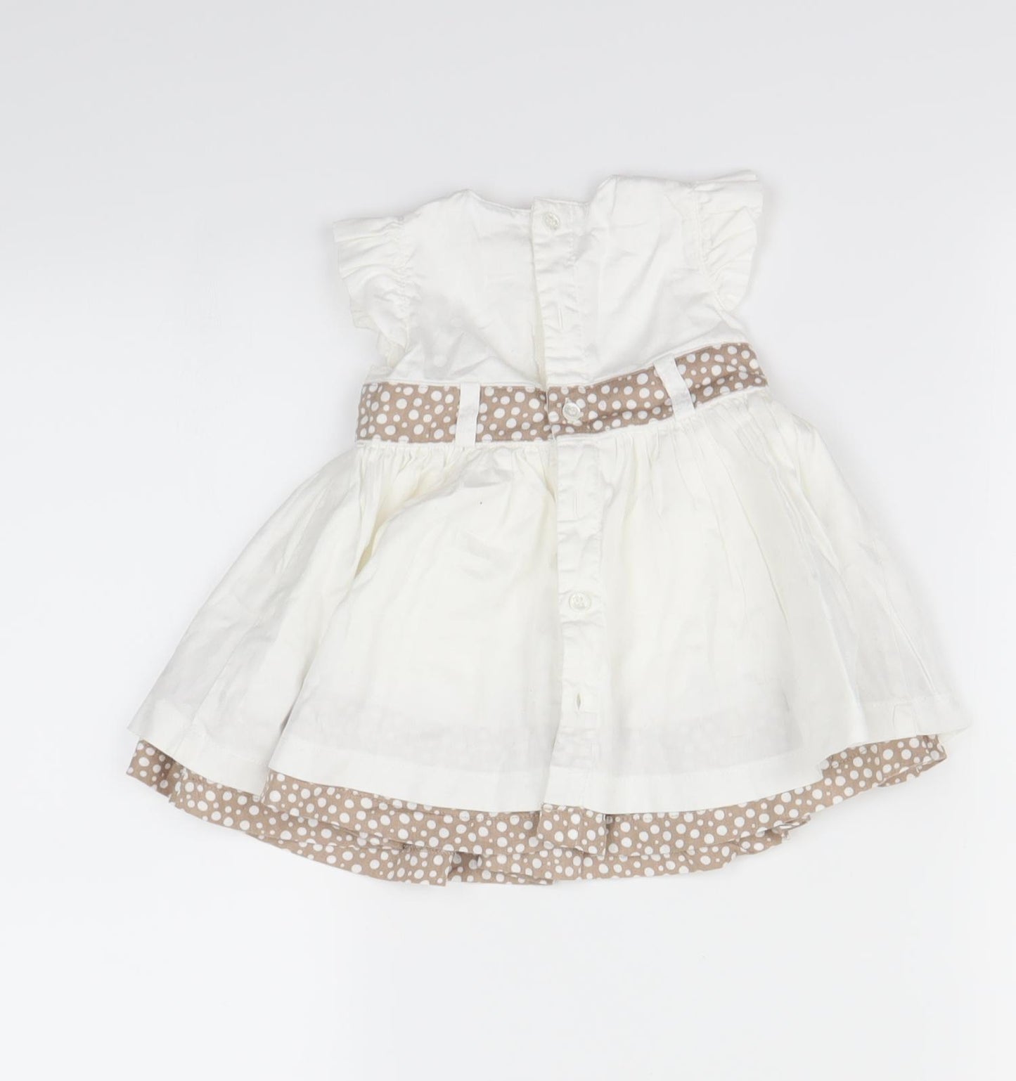 mamas & papas Girls White   Fit & Flare  Size 0-3 Months