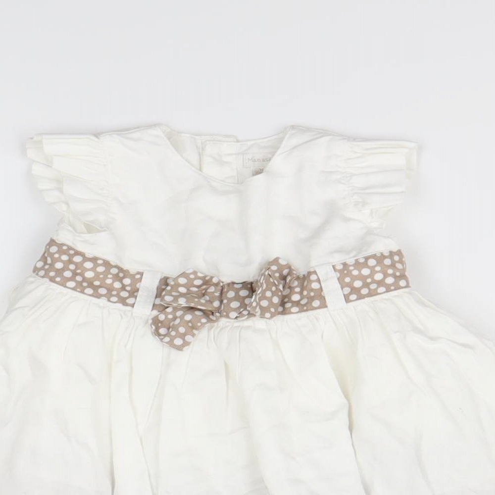 mamas & papas Girls White   Fit & Flare  Size 0-3 Months