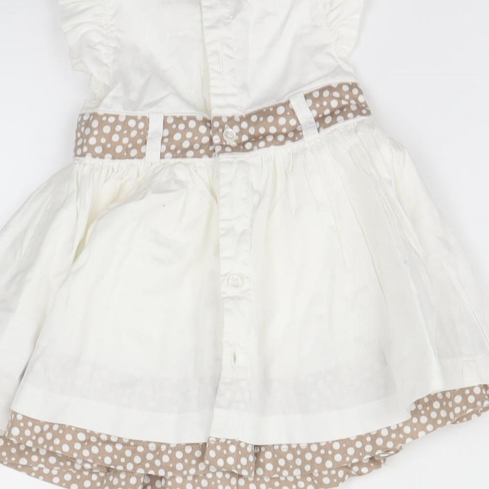 mamas & papas Girls White   Fit & Flare  Size 0-3 Months