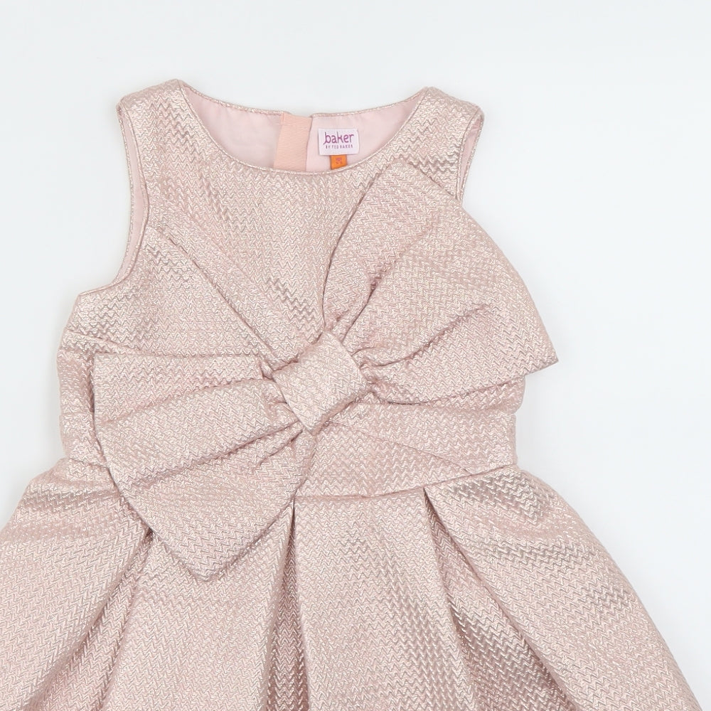 Ted Baker Girls Pink   Fit & Flare  Size 5-6 Years