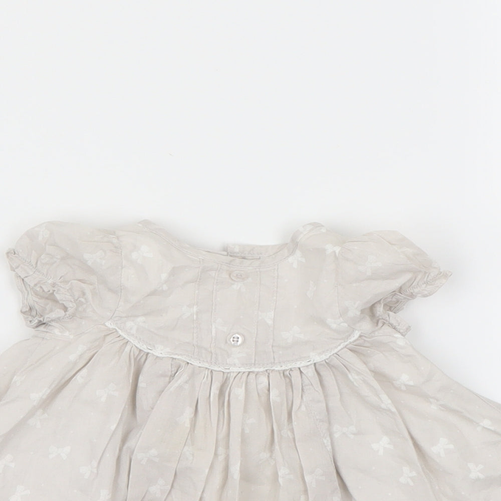 mamas & papas Girls Beige   Fit & Flare  Size 0-3 Months