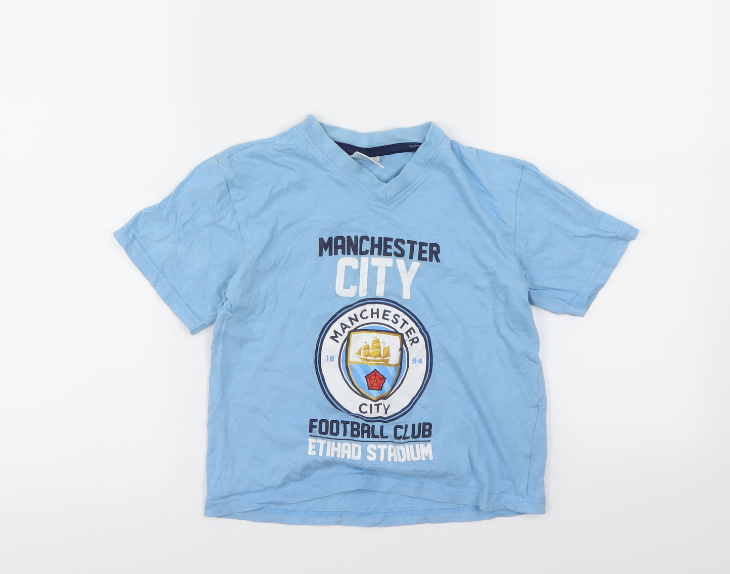 Next  Boys Blue   Pullover T-Shirt Size 6-7 Years  - Man City FC
