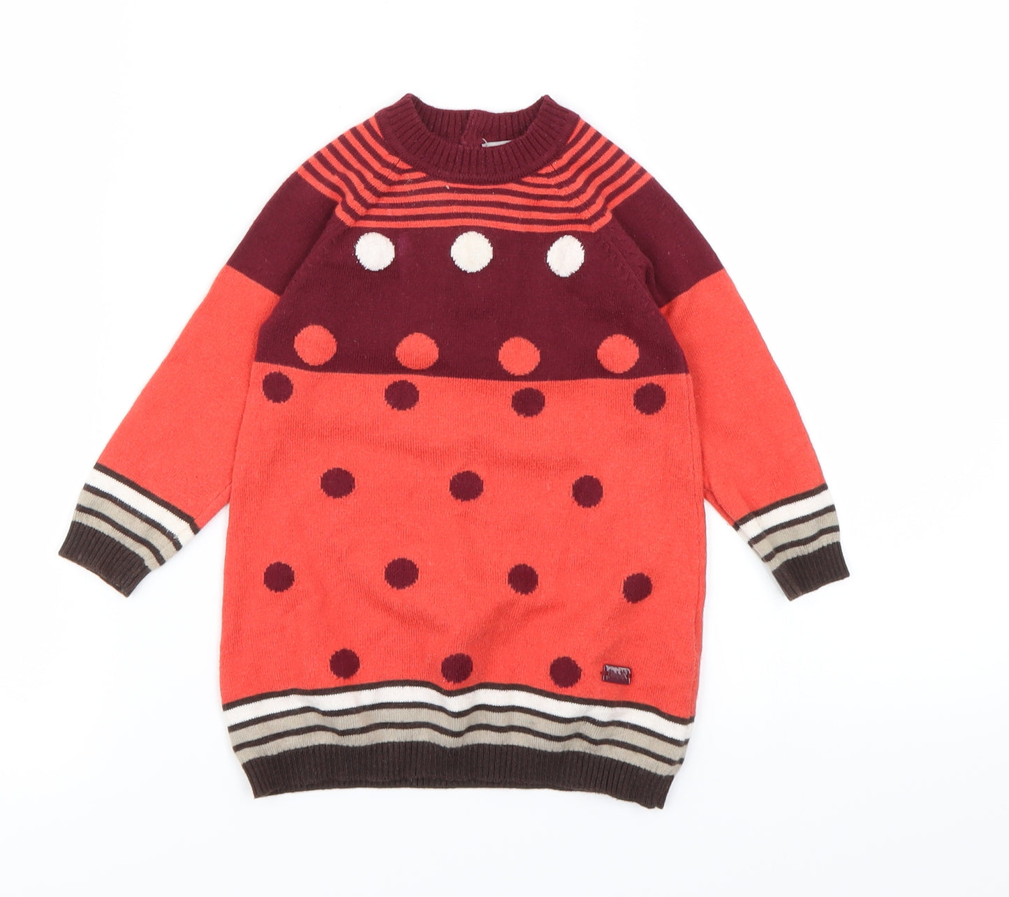 Boboli Girls Multicoloured Polka Dot  Pullover Jumper Size 9-12 Months