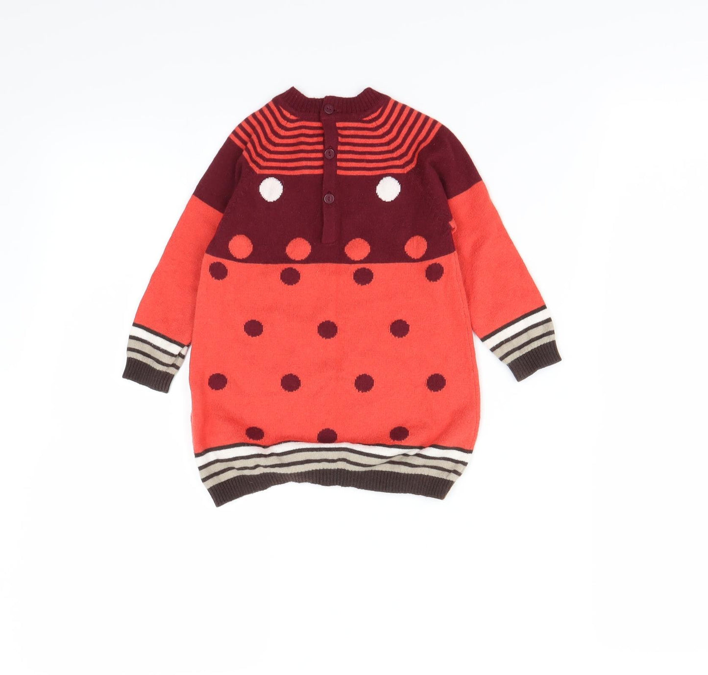 Boboli Girls Multicoloured Polka Dot  Pullover Jumper Size 9-12 Months
