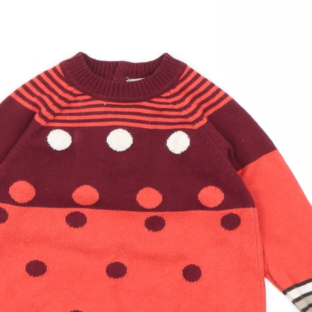 Boboli Girls Multicoloured Polka Dot  Pullover Jumper Size 9-12 Months