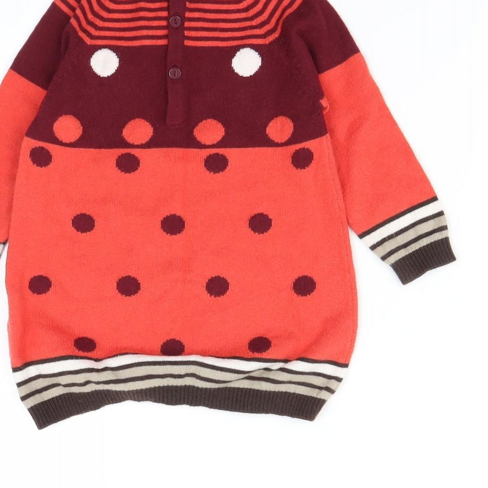 Boboli Girls Multicoloured Polka Dot  Pullover Jumper Size 9-12 Months