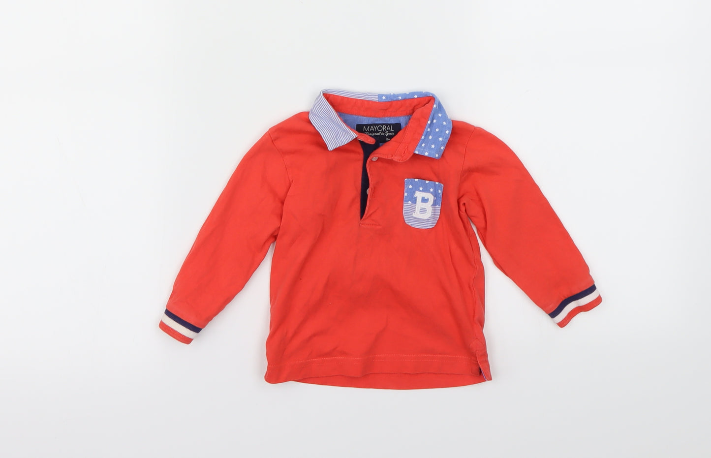 Mayoral Boys Red   Basic Polo Size 6-9 Months