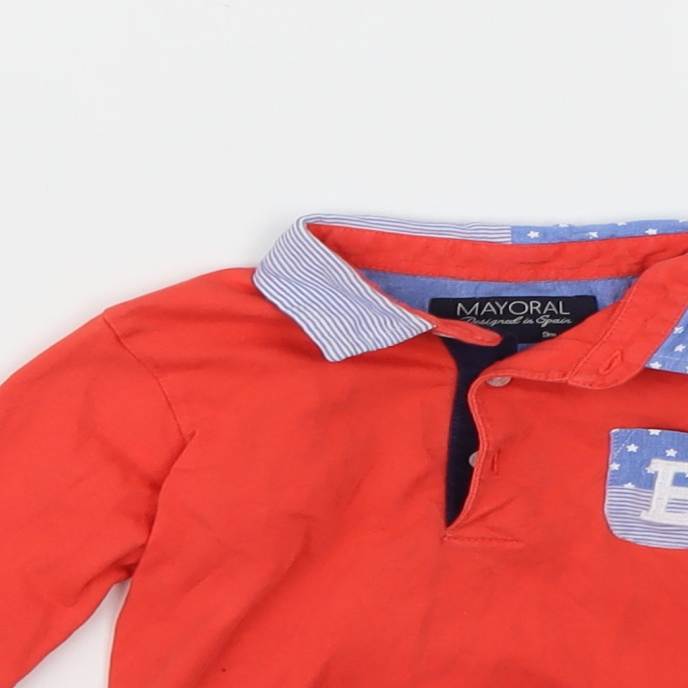 Mayoral Boys Red   Basic Polo Size 6-9 Months