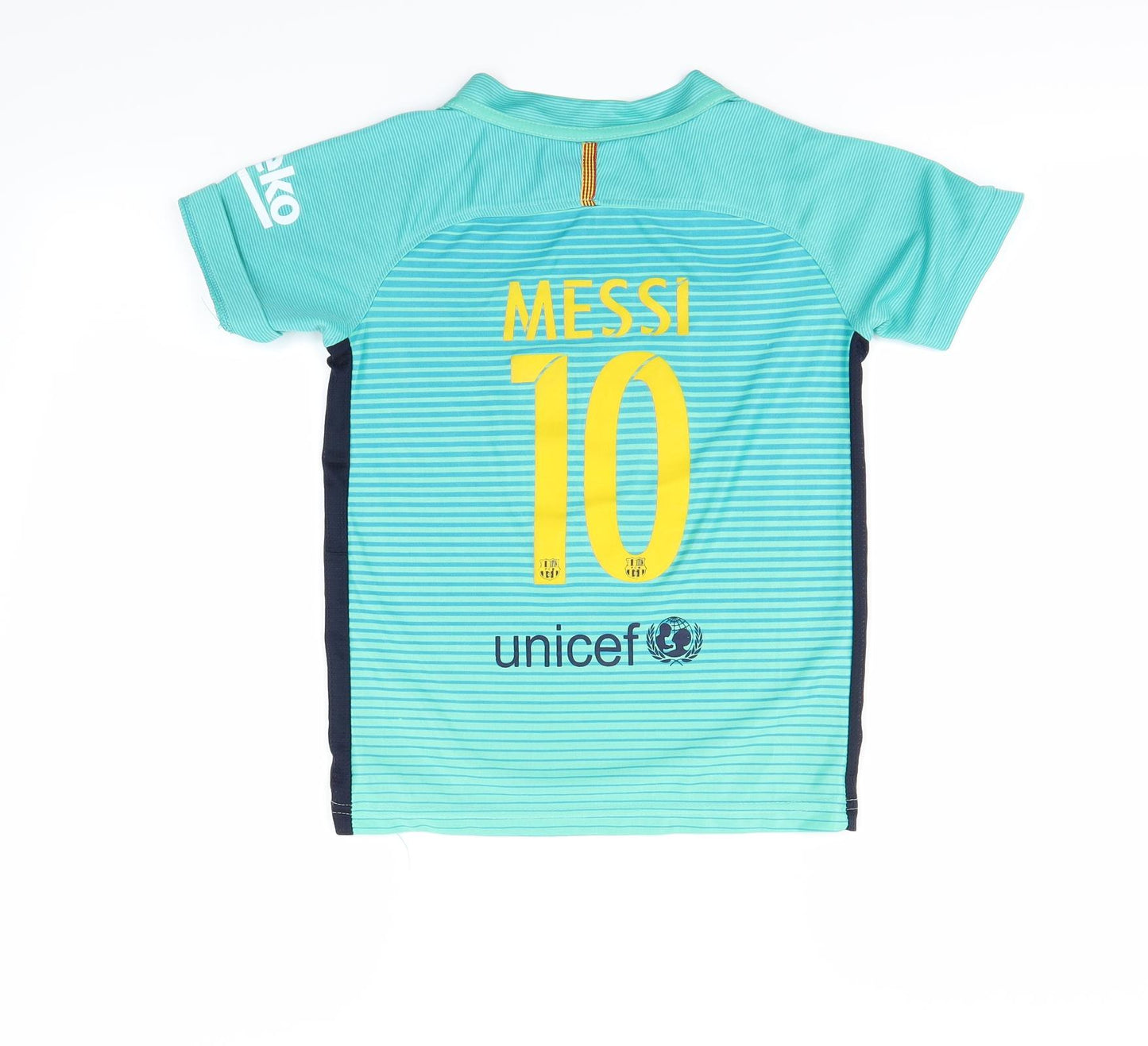 Nike Boys Green Striped  Basic T-Shirt Size 8 Years