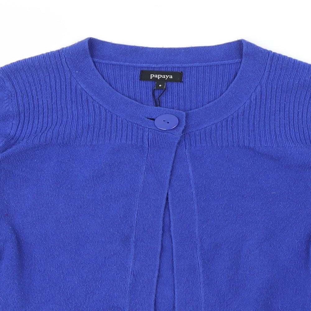 Papaya Womens Blue   Cardigan Jumper Size 8