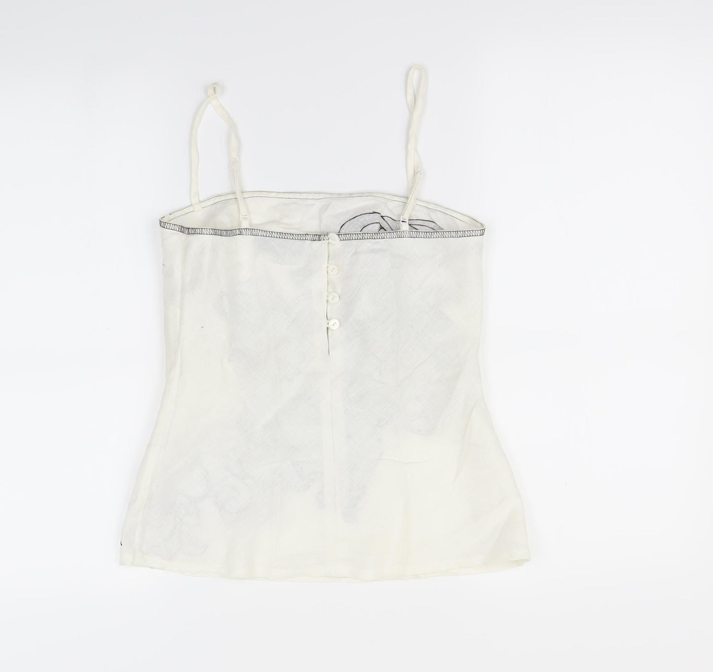 Warehouse Womens White Floral  Basic Tank Size 10