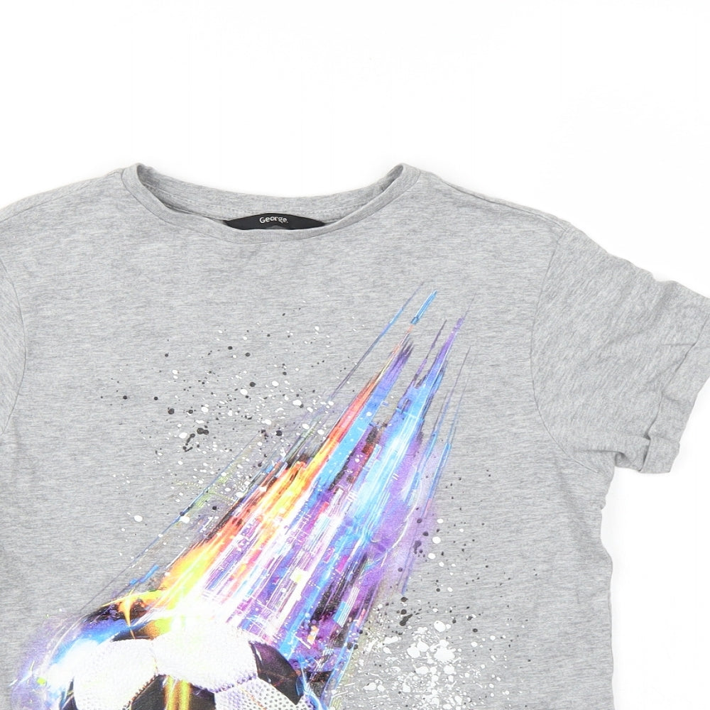 George Boys Grey   Basic T-Shirt Size 9-10 Years  - Football