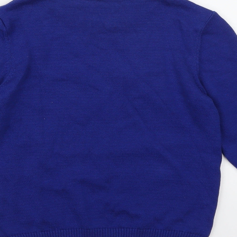 Marks and Spencer Boys Blue  Knit Pullover Jumper Size 3-4 Years  - Christmas
