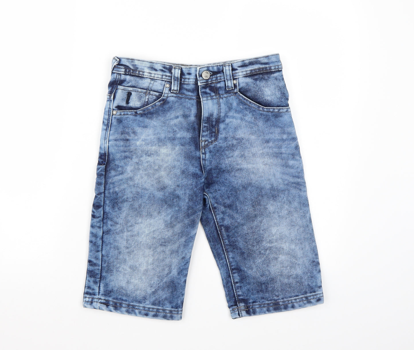 Denim co. Boys Blue  Denim Dungaree Shorts Shorts Size 10-11 Years - Acid wash