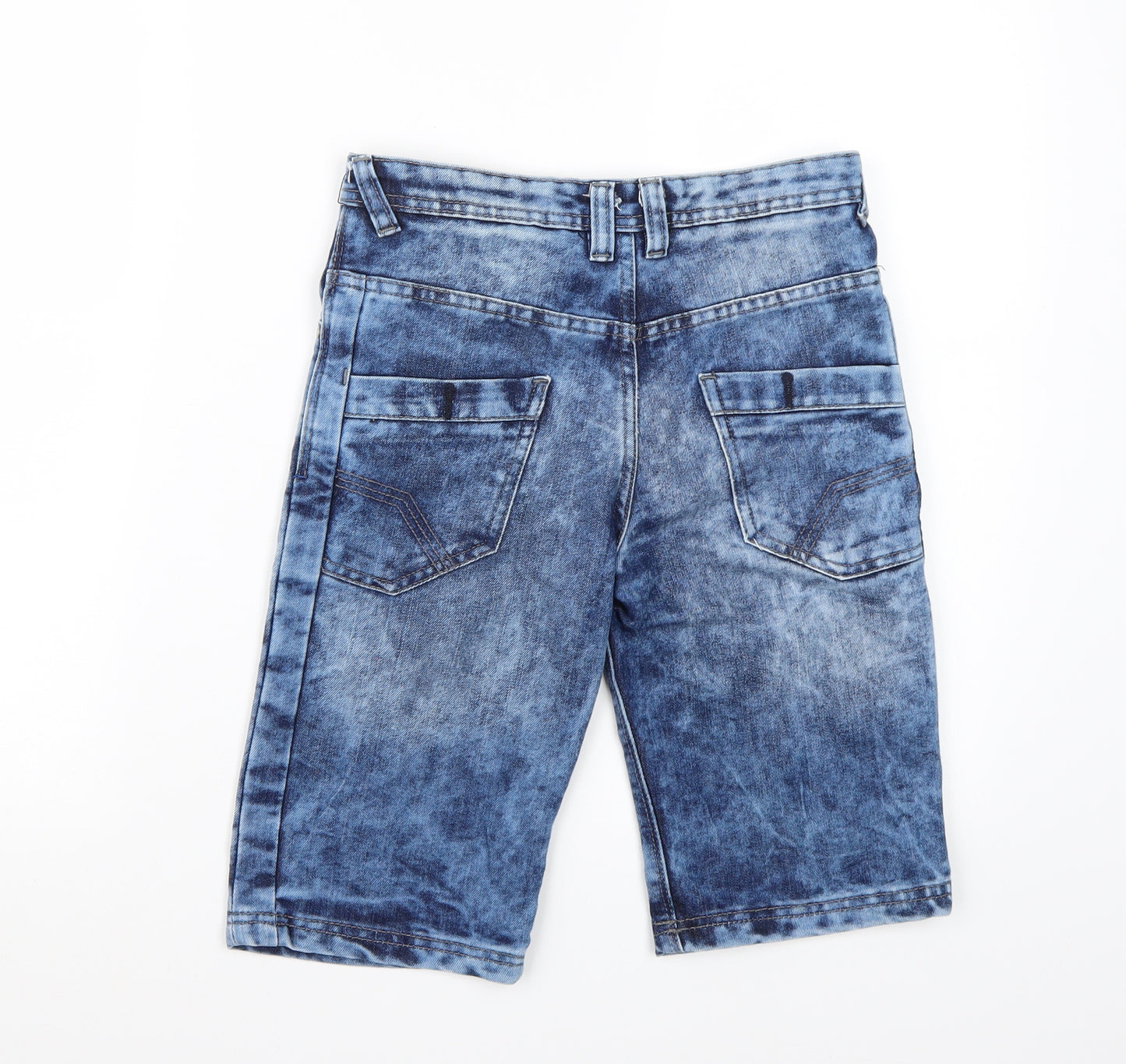Denim co. Boys Blue  Denim Dungaree Shorts Shorts Size 10-11 Years - Acid wash