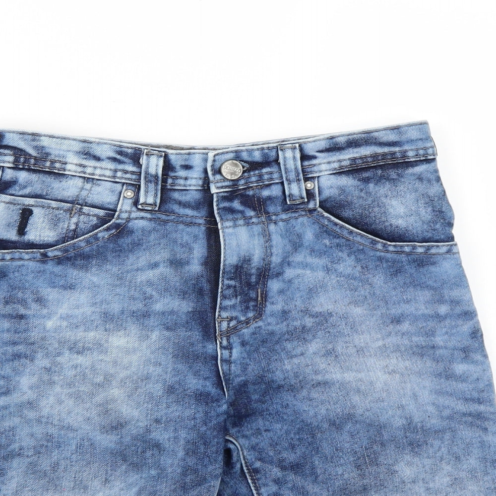 Denim co. Boys Blue  Denim Dungaree Shorts Shorts Size 10-11 Years - Acid wash