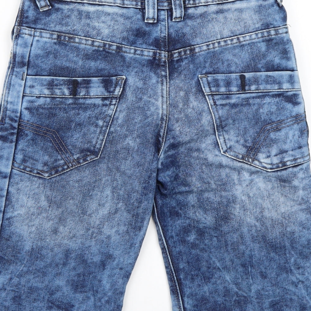 Denim co. Boys Blue  Denim Dungaree Shorts Shorts Size 10-11 Years - Acid wash
