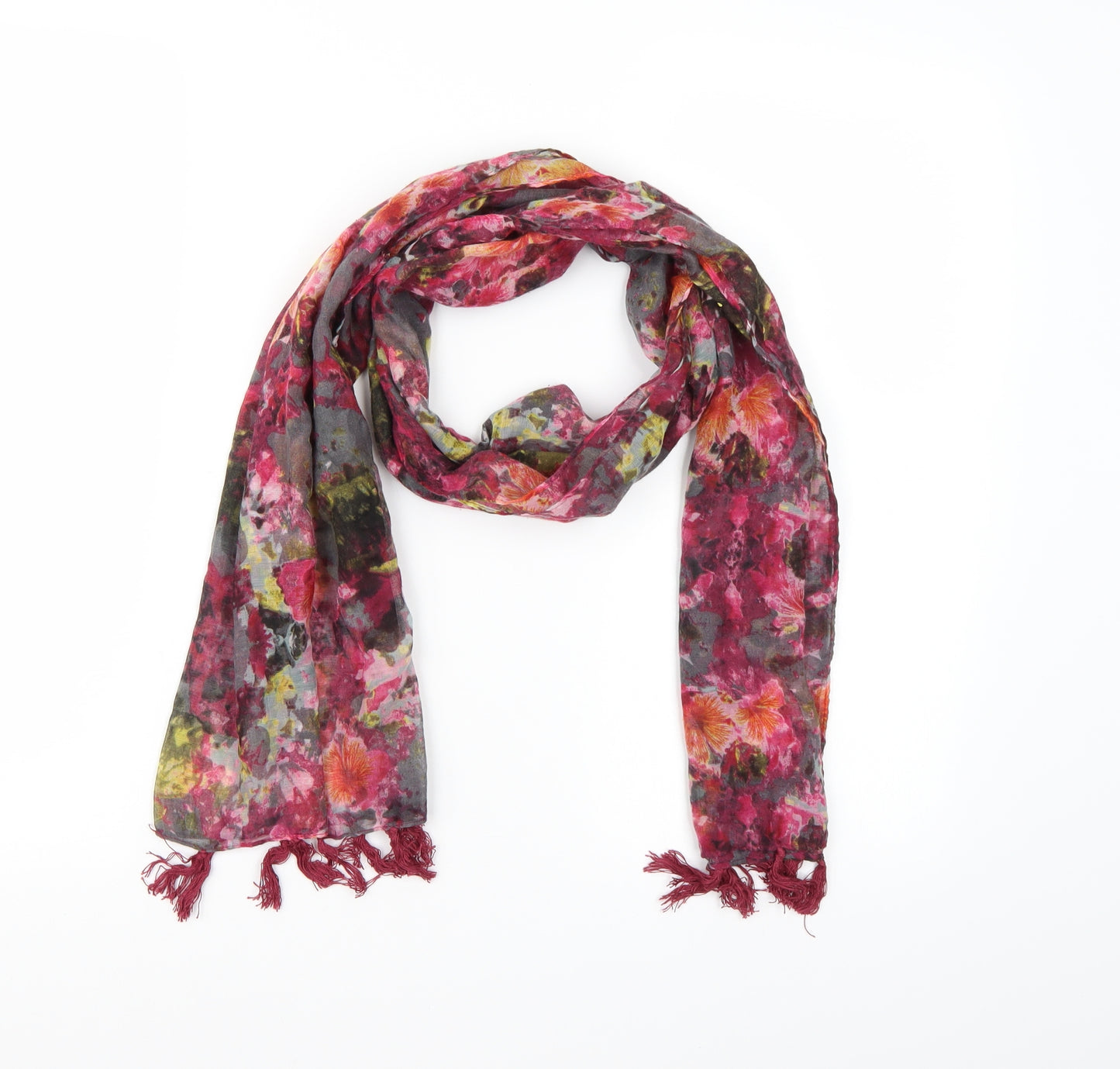 Preworn Womens Pink Floral   Scarf